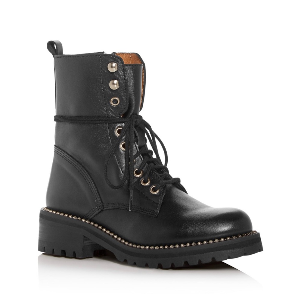 AQUA AQ-JAX Black Leat Leather Boots Size 9.5 US